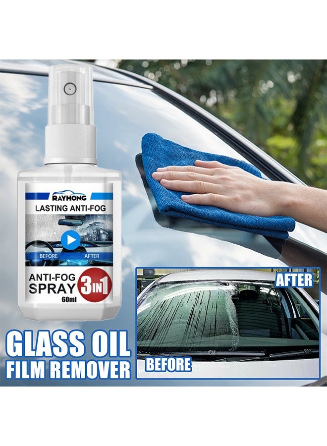 RAYHONG Anti-Fog Spray, Car Glass Anti Fog Hydrophobic Coating Spray, Waterproof Anti Fog Spray, Automobile Glass Anti Fog Spray, Anti Fog Car Glass Cleaner, Anti Fog Spray for Glasses, Car Glass Antifog Hydrophobic Coating Spray 60ml - Image 1